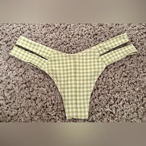 Montce Light Green & White Checkered Swim Bottoms